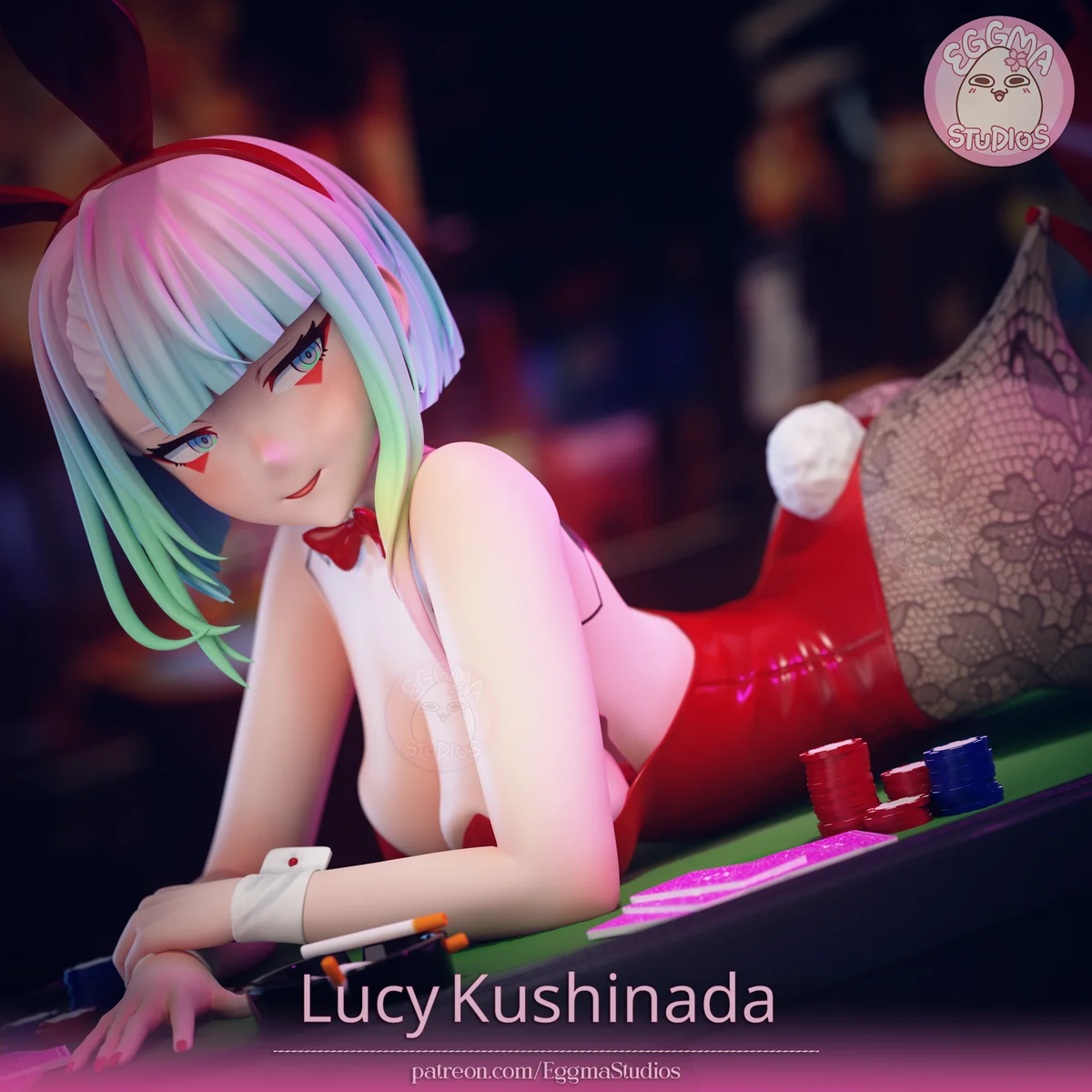 Lucy Kushinada - (Bunny) | Fan Art | 3D Printed Resin Model Garage Kit | *Un-Painted* | EggmaStudios