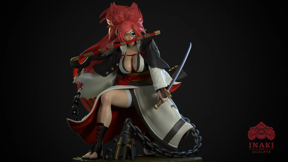 Baiken | Fan Art | 3D Printed Resin Model Garage Kit | *Un-Painted* | Inaki Sculpts 3