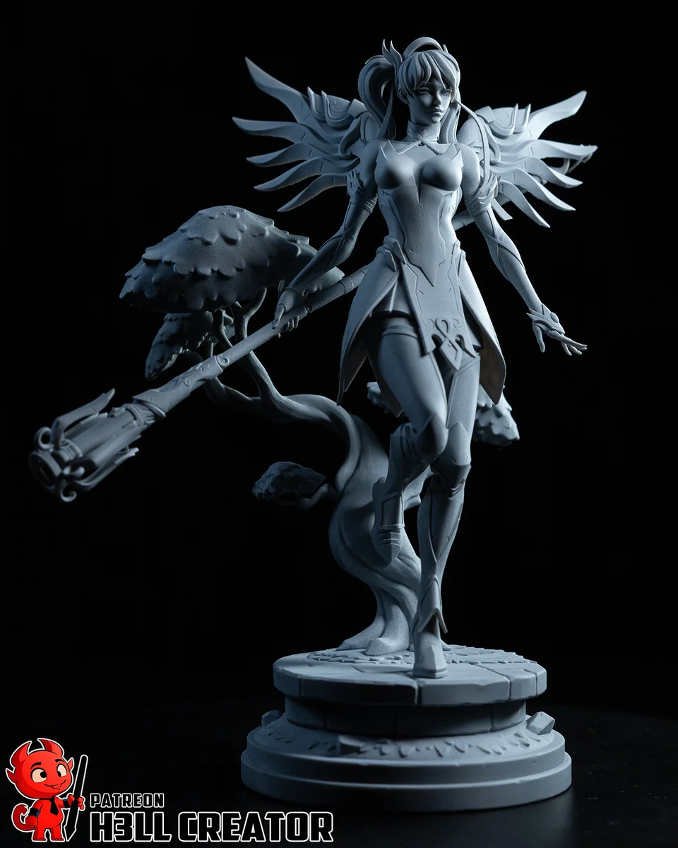 Mercy | Fan Art | 3D Printed Resin Model Garage Kit | *Un-Painted* | H3LL Creator 10