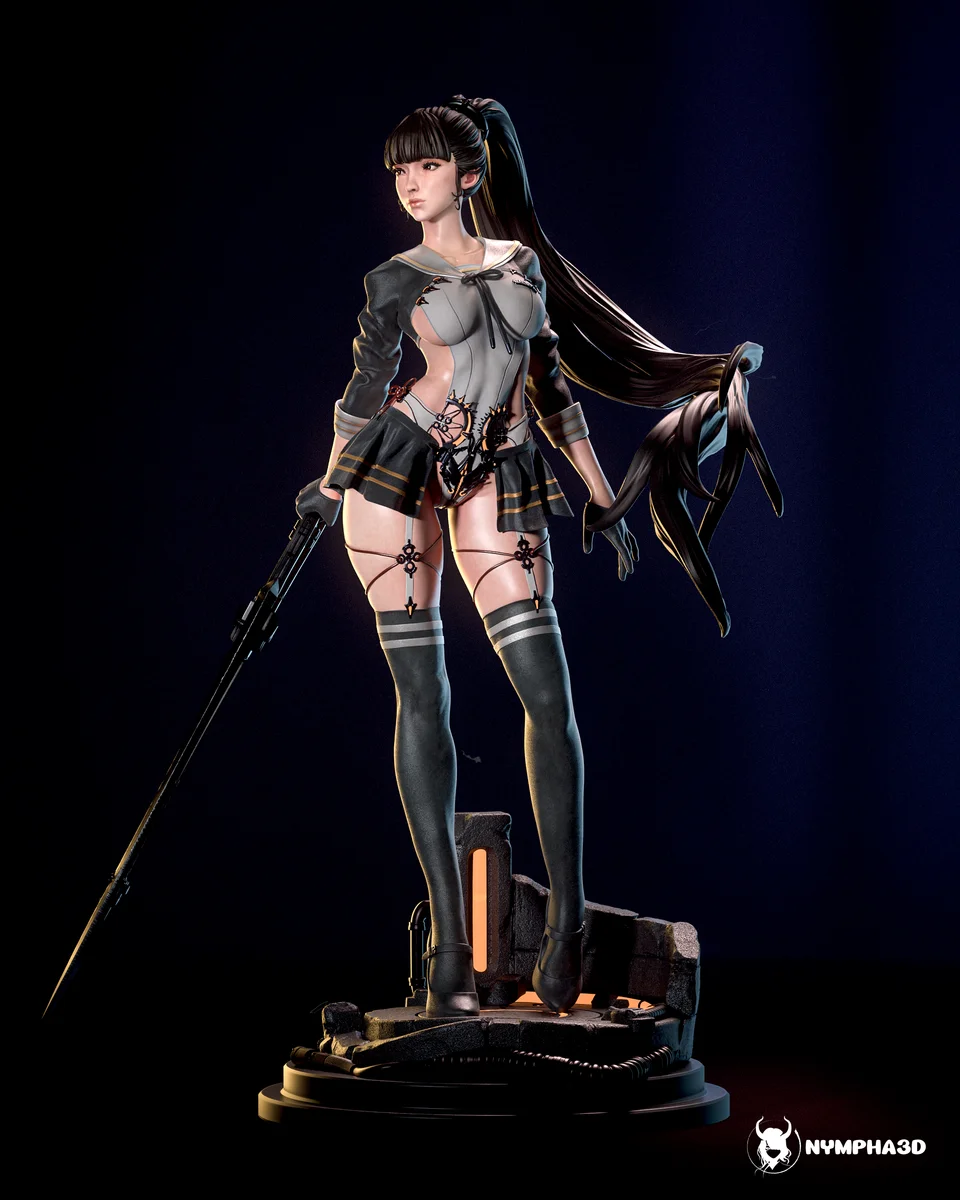 Eve (War Dress) | Fan Art | 3D Printed Resin Model Garage Kit | *Un-Painted* | Nympha3D 5