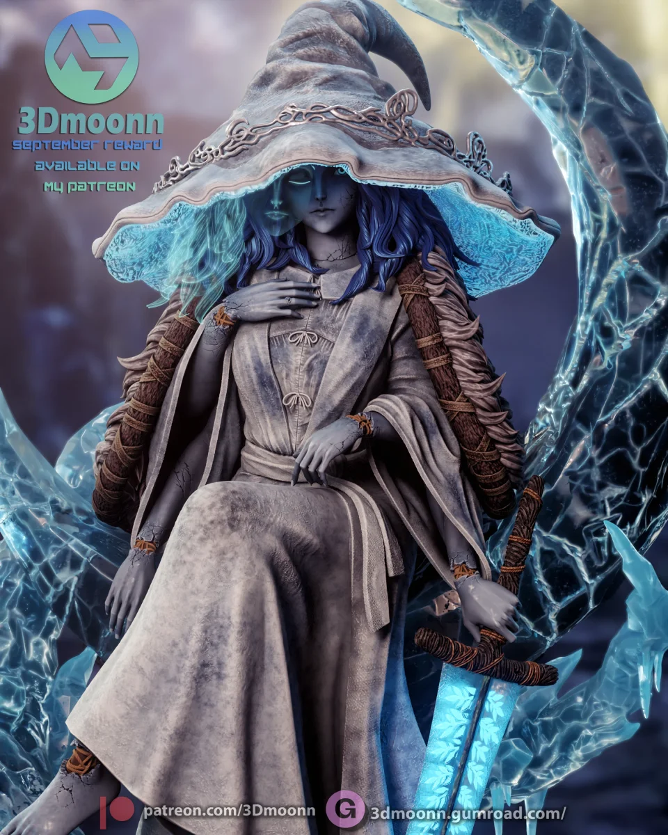 Ranni The Witch | Fan Art | 3D Printed Resin Model Garage Kit | *Un-Painted* | 3DMoonn