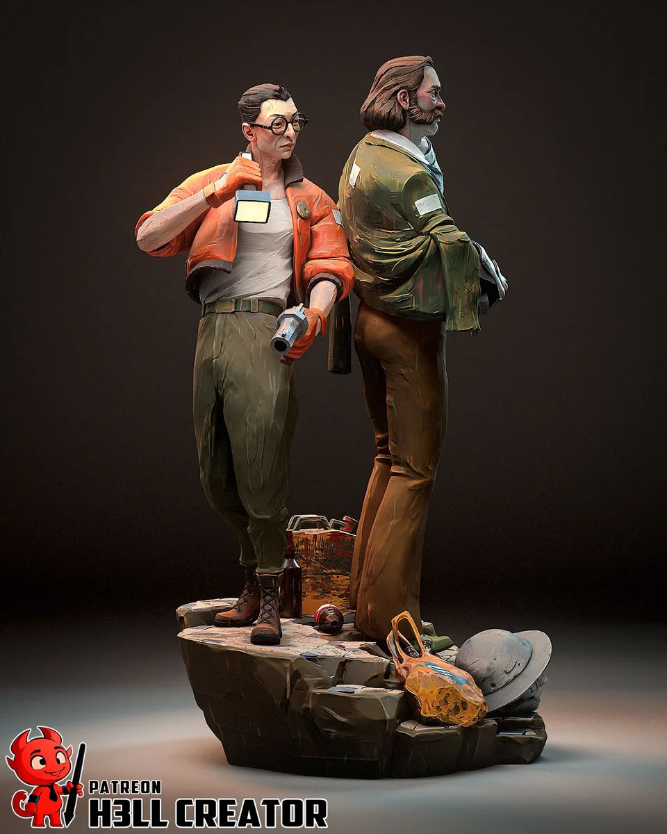 Harry and Kim | Fan Art | 3D Printed Resin Model Garage Kit | *Un-Painted* | H3LL Creator 5