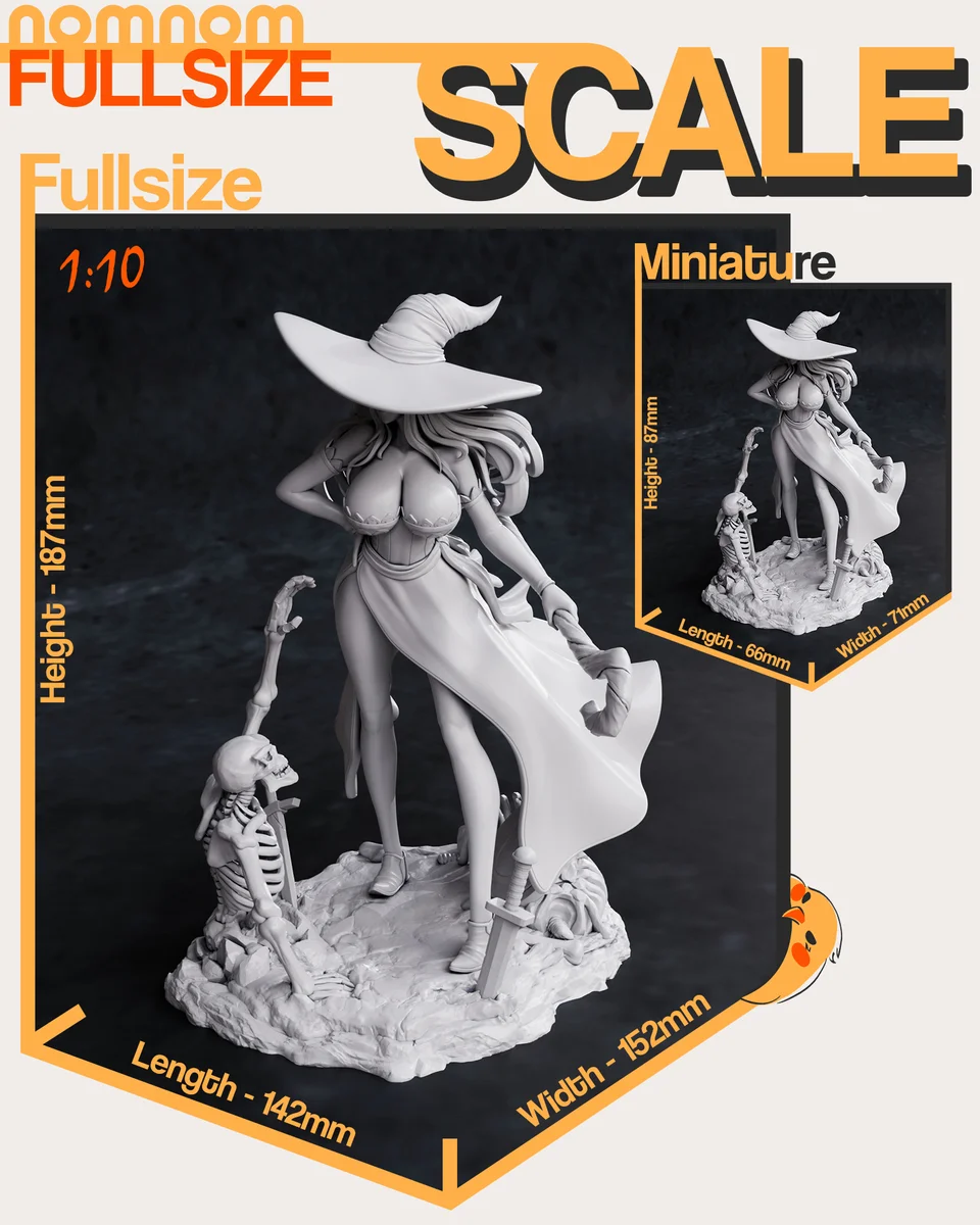 Sorceress | Fan Art | 3D Printed Resin Model Garage Kit | *Un-Painted* | Nomnom 4