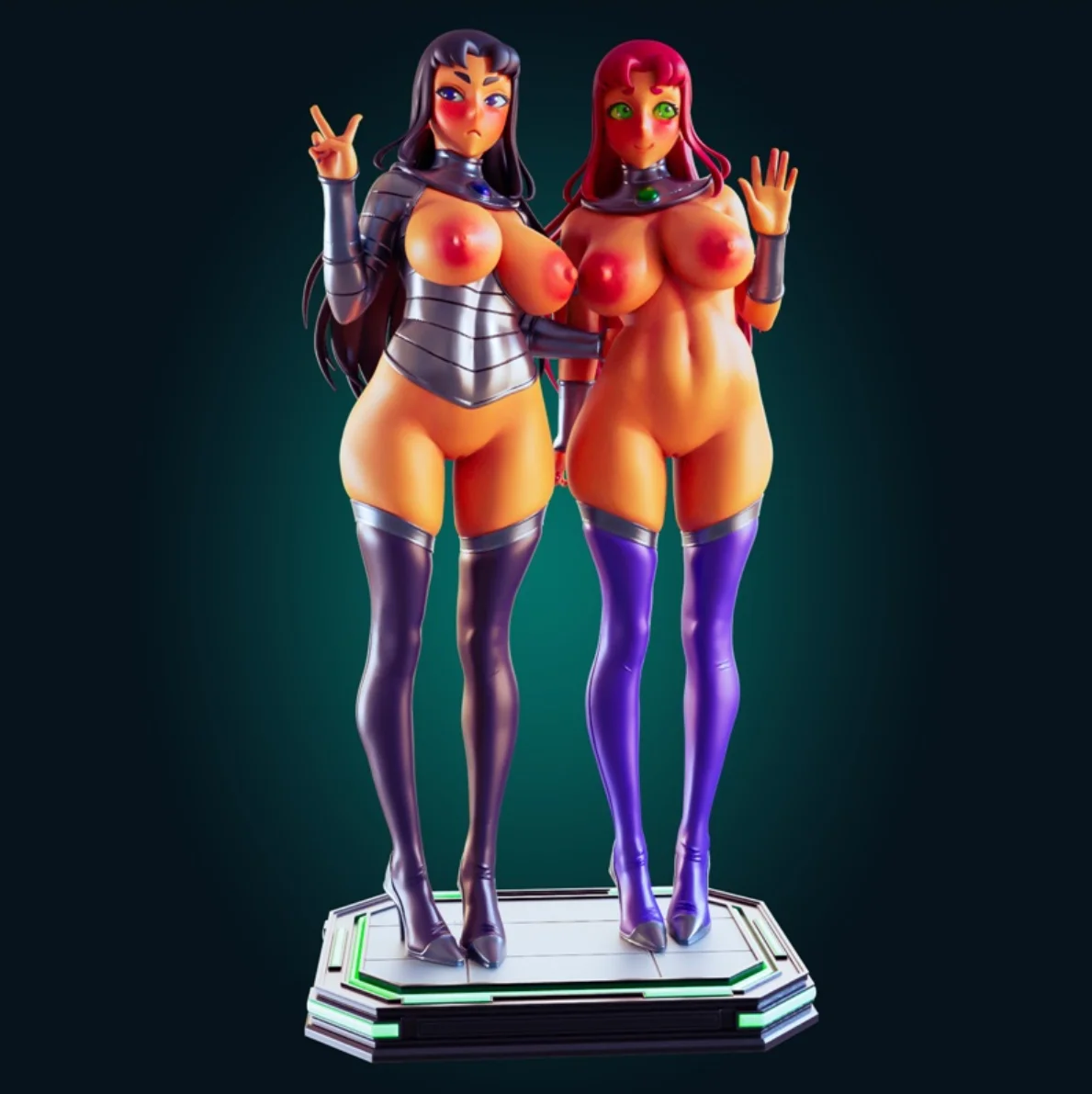 Starfire & Blackfire | Fan Art | 3D Printed Resin Model Garage Kit | *Un-Painted* | Officer Rhu 3