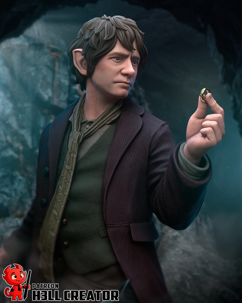 Bilbo Baggins | Fan Art | 3D Printed Resin Model Garage Kit | *Un-Painted* | H3LL Creator