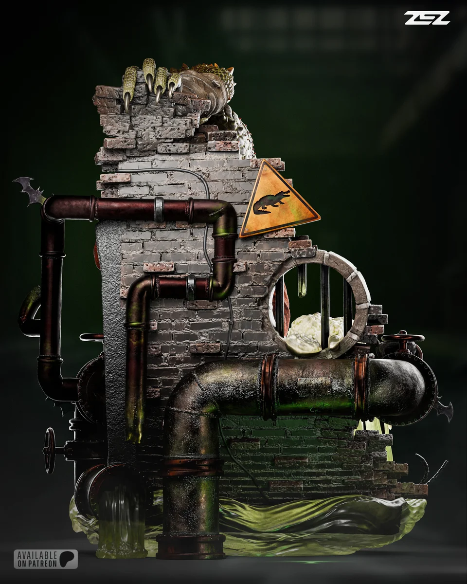 Killer Croc | Fan Art | 3D Printed Resin Model Garage Kit | *Un-Painted* | ZEZ Studio 4