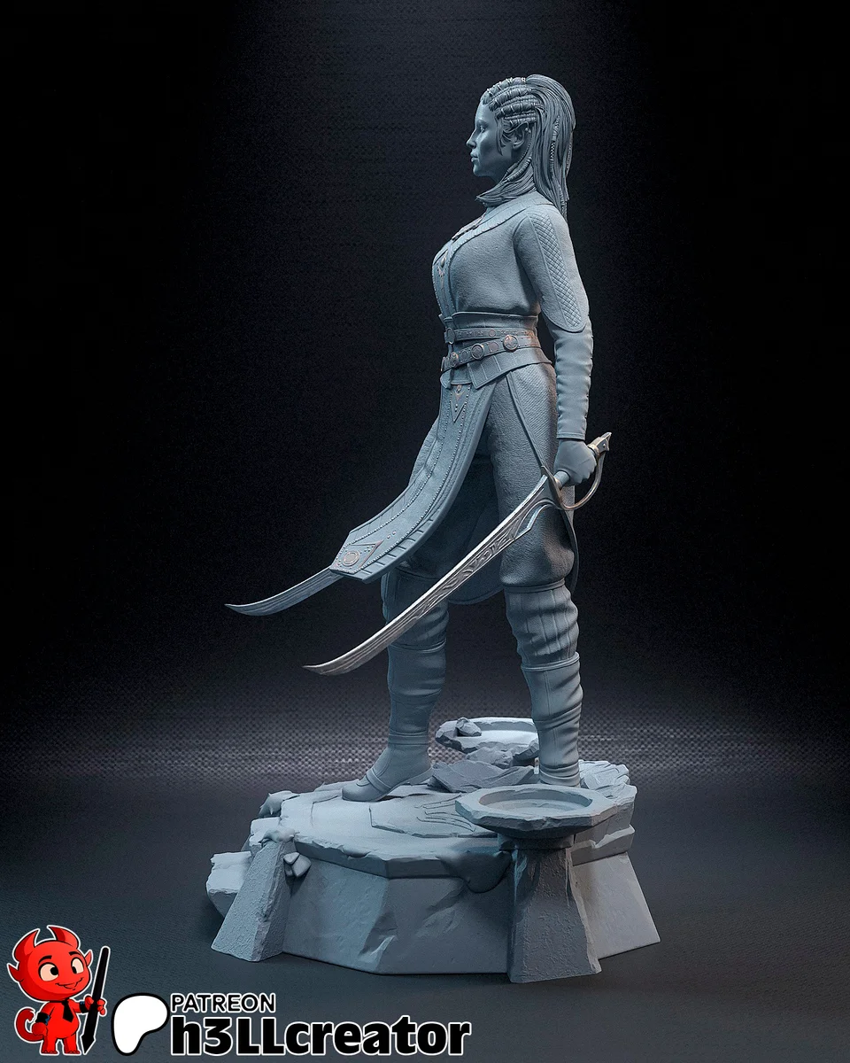 Jaheira | Fan Art | 3D Printed Resin Model Garage Kit | *Un-Painted* | H3LL Creator 7