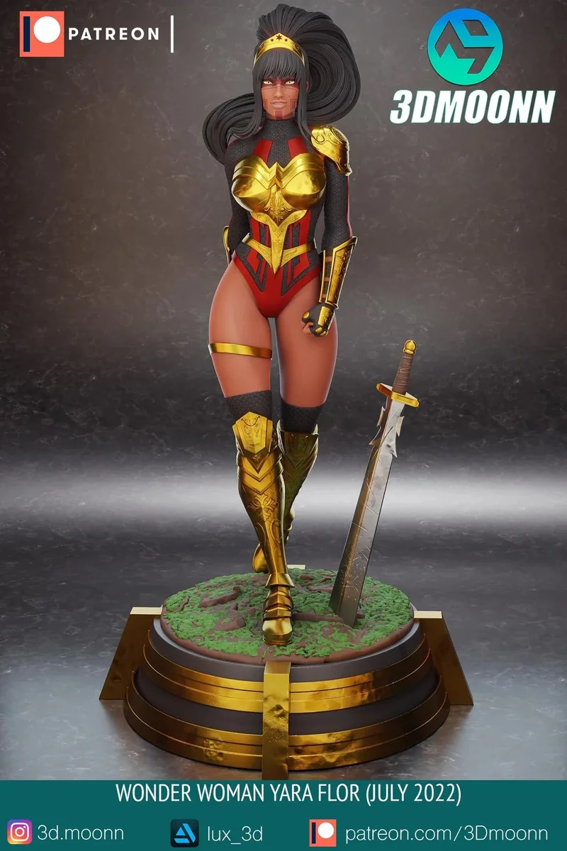 Wonder Woman Yara Flor | Fan Art | 3D Printed Resin Model Garage Kit | *Un-Painted* | 3DMoonn 4