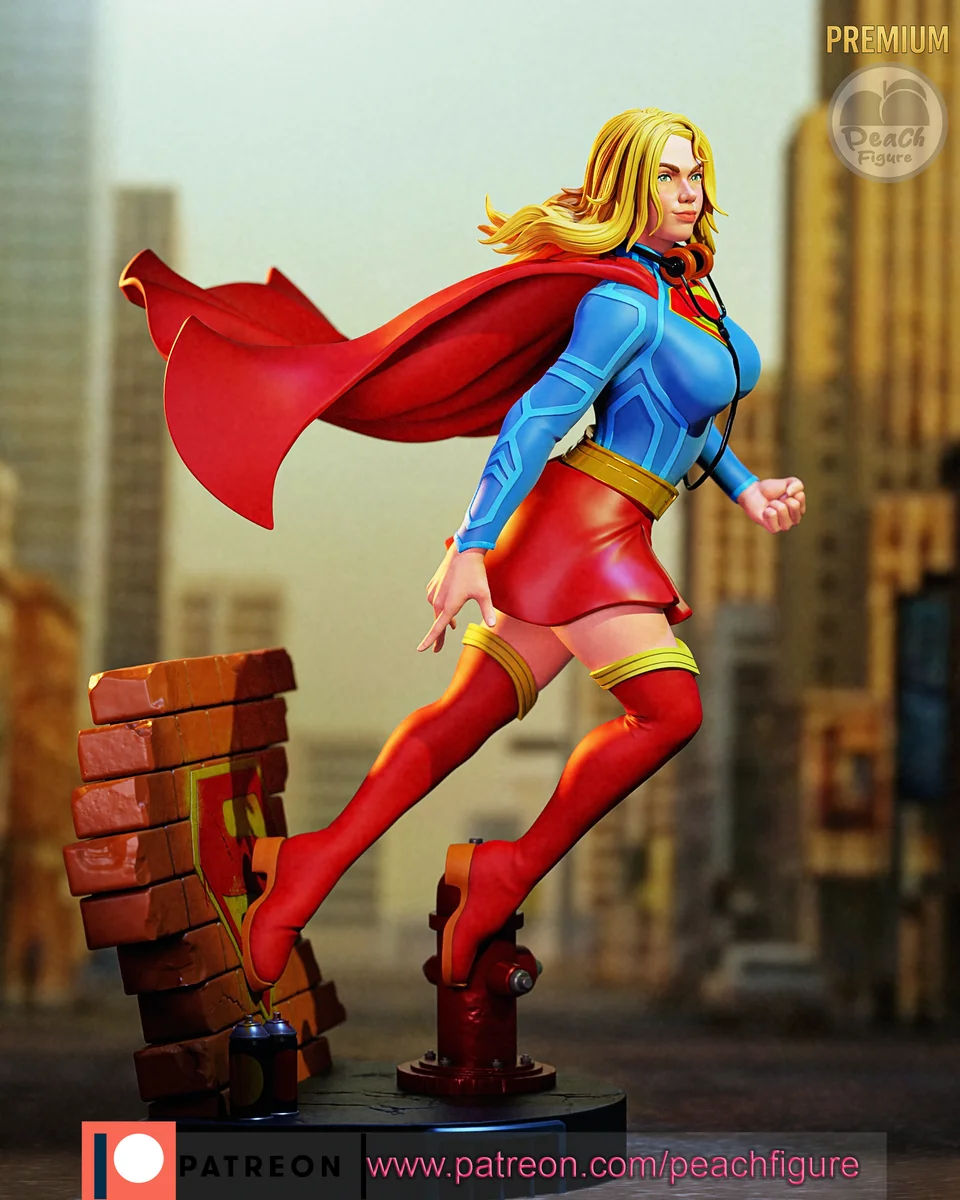 Supergirl v2 | Fan Art | 3D Printed Resin Model Garage Kit | *Un-Painted* | Peach Figure 3