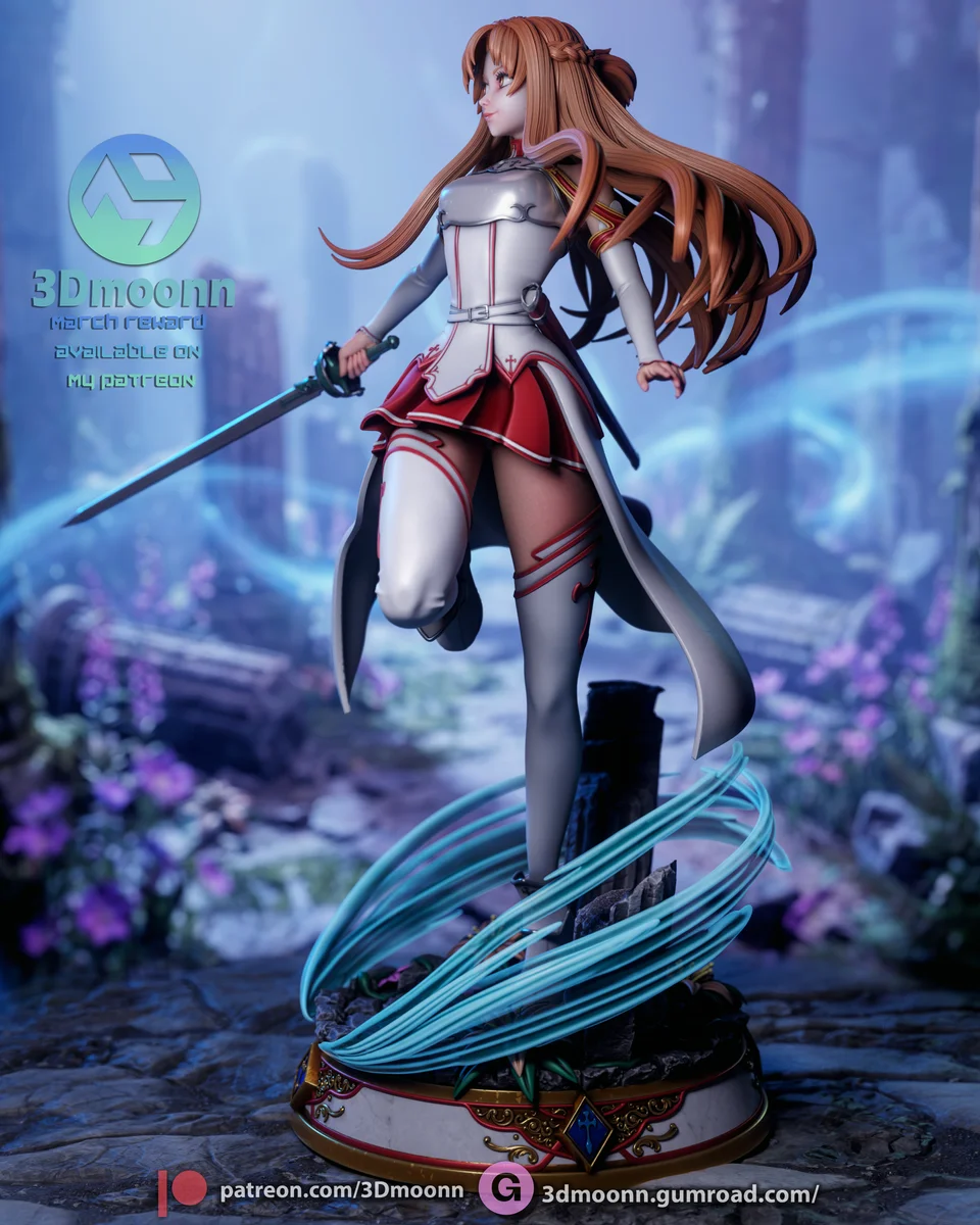 Asuna | Fan Art | 3D Printed Resin Model Garage Kit | *Un-Painted* | 3DMoonn 6