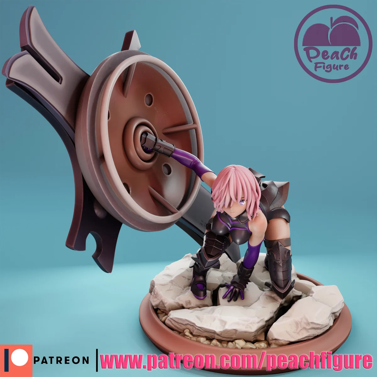 Mash Kyrielight | Fan Art | 3D Printed Resin Model Garage Kit | *Un-Painted* | Peach Figure 3