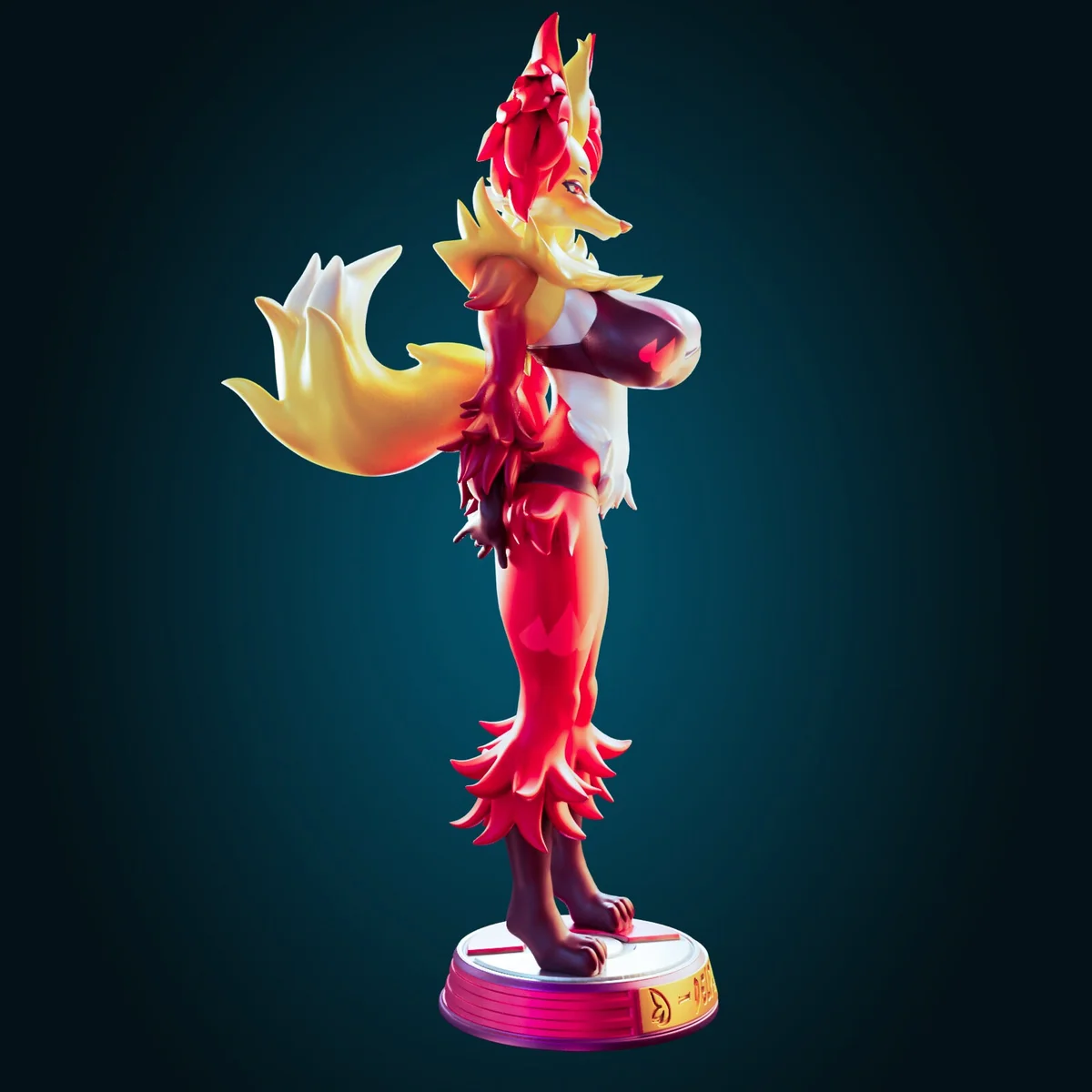 Delphox | Fan Art | 3D Printed Resin Model Garage Kit | *Un-Painted* | Officer Rhu 4