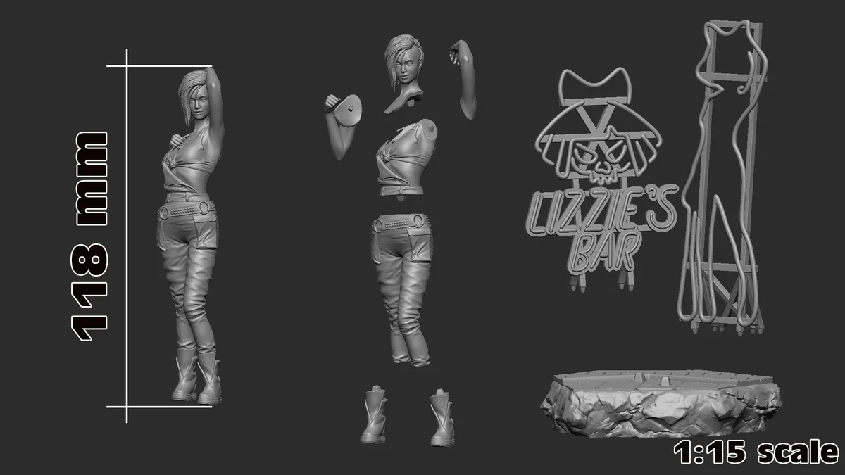 Judy Alvarez | Fan Art | 3D Printed Resin Model Garage Kit | *Un-Painted* | H3LL Creator 8