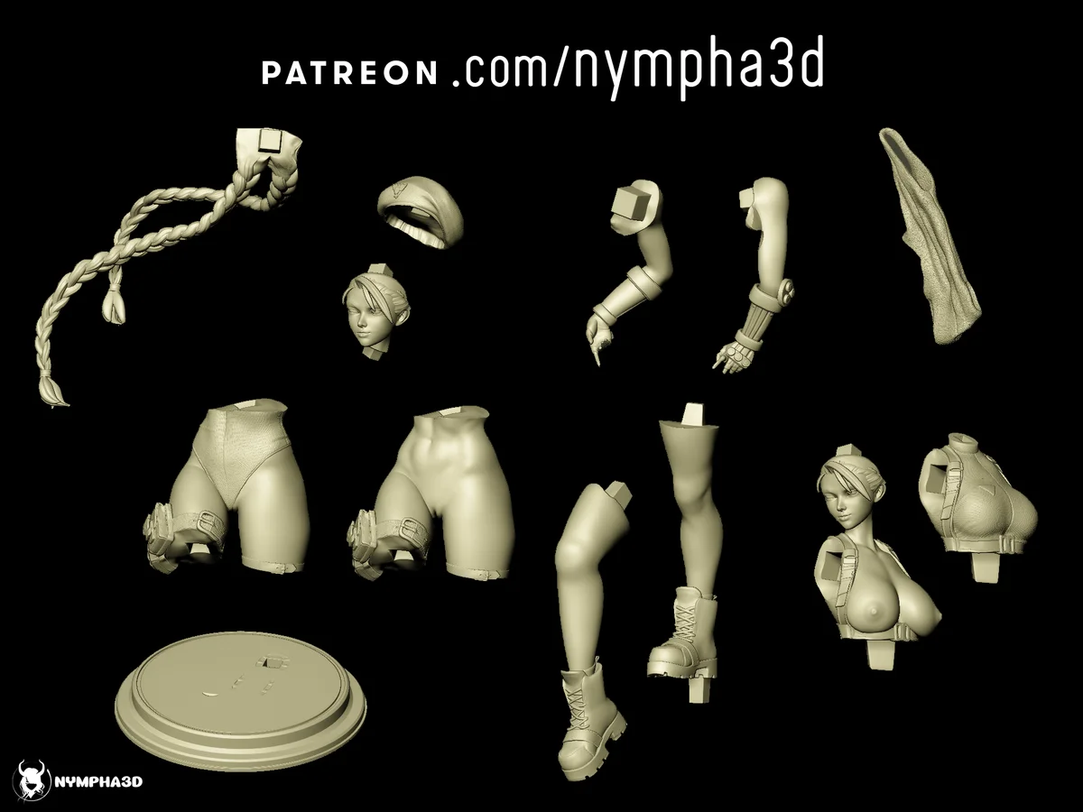 Cammy | Fan Art | 3D Printed Resin Model Garage Kit | *Un-Painted* | Nympha3D 6