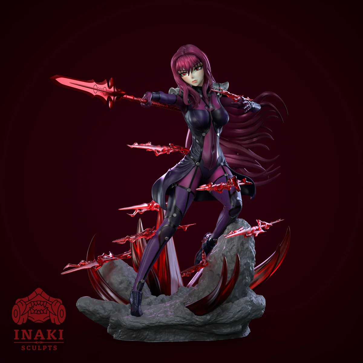 Scathach | Fan Art | 3D Printed Resin Model Garage Kit | *Un-Painted* | Inaki Sculpts 5