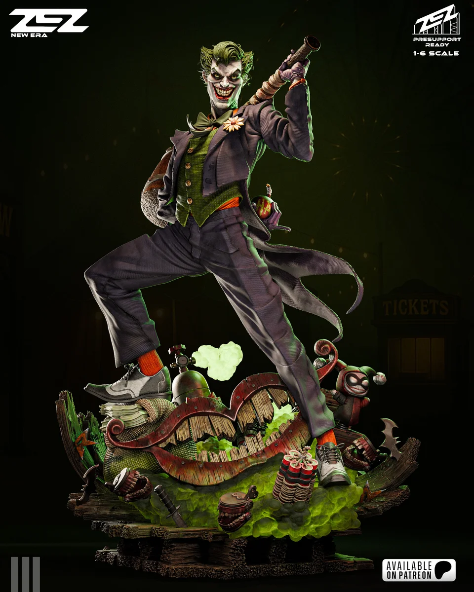 Joker | Fan Art | 3D Printed Resin Model Garage Kit | *Un-Painted* | ZEZ Studio