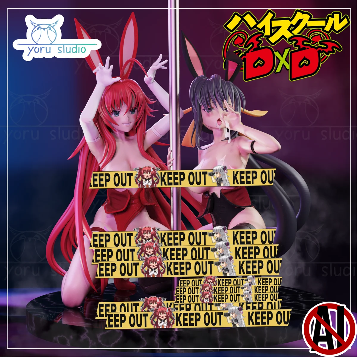 Rias and Akeno | Fan Art | 3D Printed Resin Model Garage Kit | *Un-Painted* | Yoru Studio