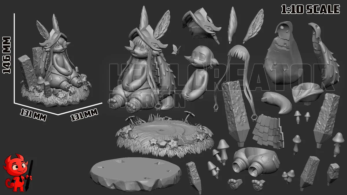 Nanachi | Fan Art | 3D Printed Resin Model Garage Kit | *Un-Painted* | H3LL Creator 9