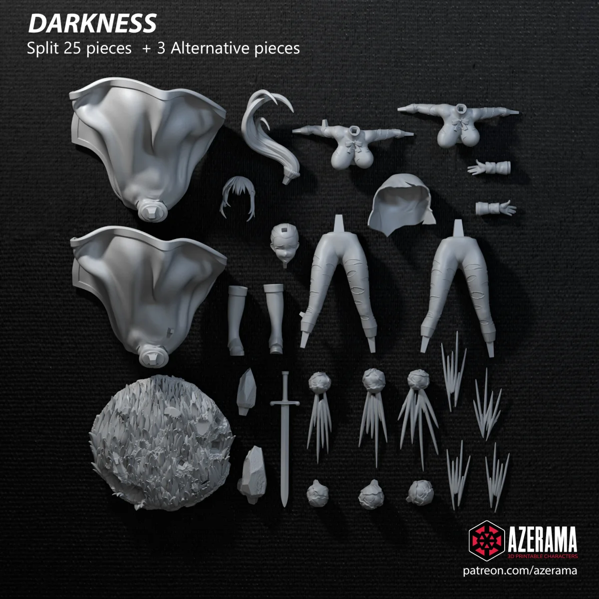 Darkness | Fan Art | 3D Printed Resin Model Garage Kit | *Un-Painted* | Azerama 6