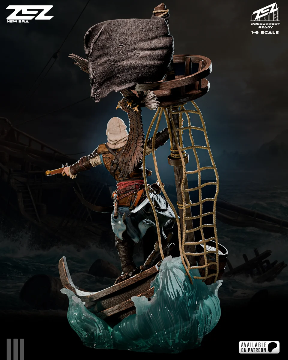 Edward Kenway | Fan Art | 3D Printed Resin Model Garage Kit | *Un-Painted* | ZEZ Studio 5