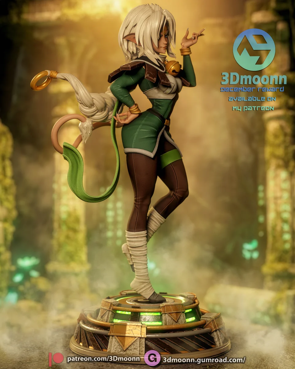 Aisha ClanClan | Fan Art | 3D Printed Resin Model Garage Kit | *Un-Painted* | 3DMoonn 3