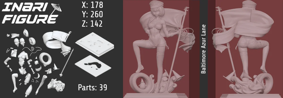 Baltimore | Fan Art | 3D Printed Resin Model Garage Kit | *Un-Painted* | Inari Figure 3