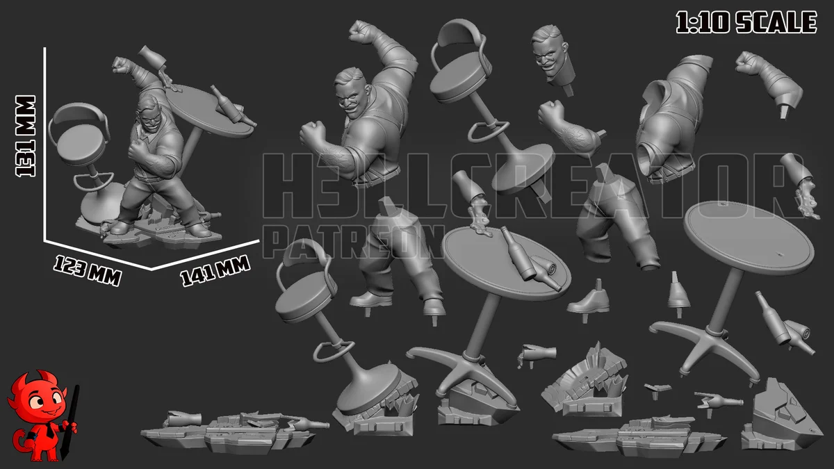 Punch Up | Fan Art | 3D Printed Resin Model Garage Kit | *Un-Painted* | H3LL Creator 13