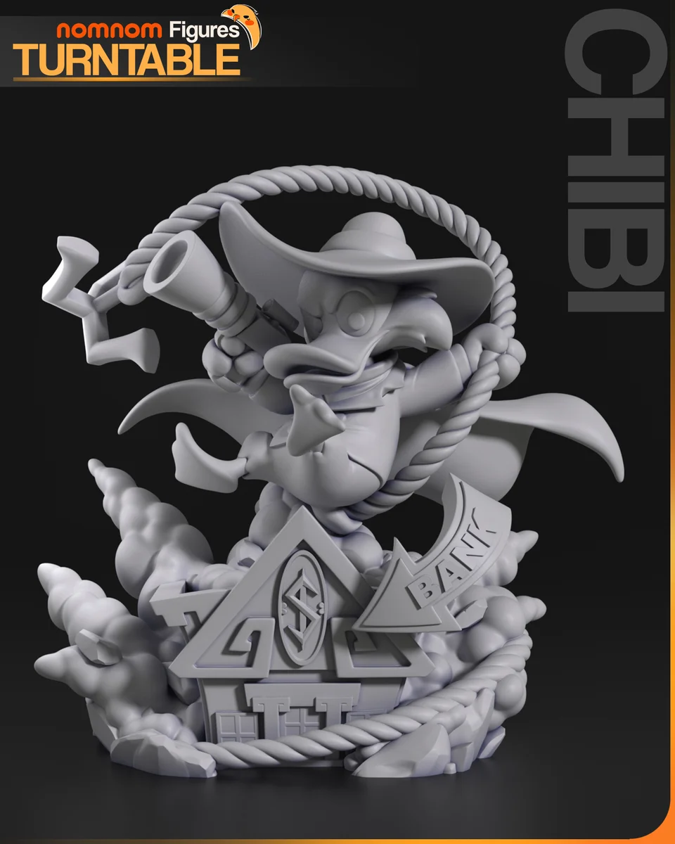 Chibi Darkwing Duck | Fan Art | 3D Printed Resin Model Garage Kit | *Un-Painted* | Nomnom 4