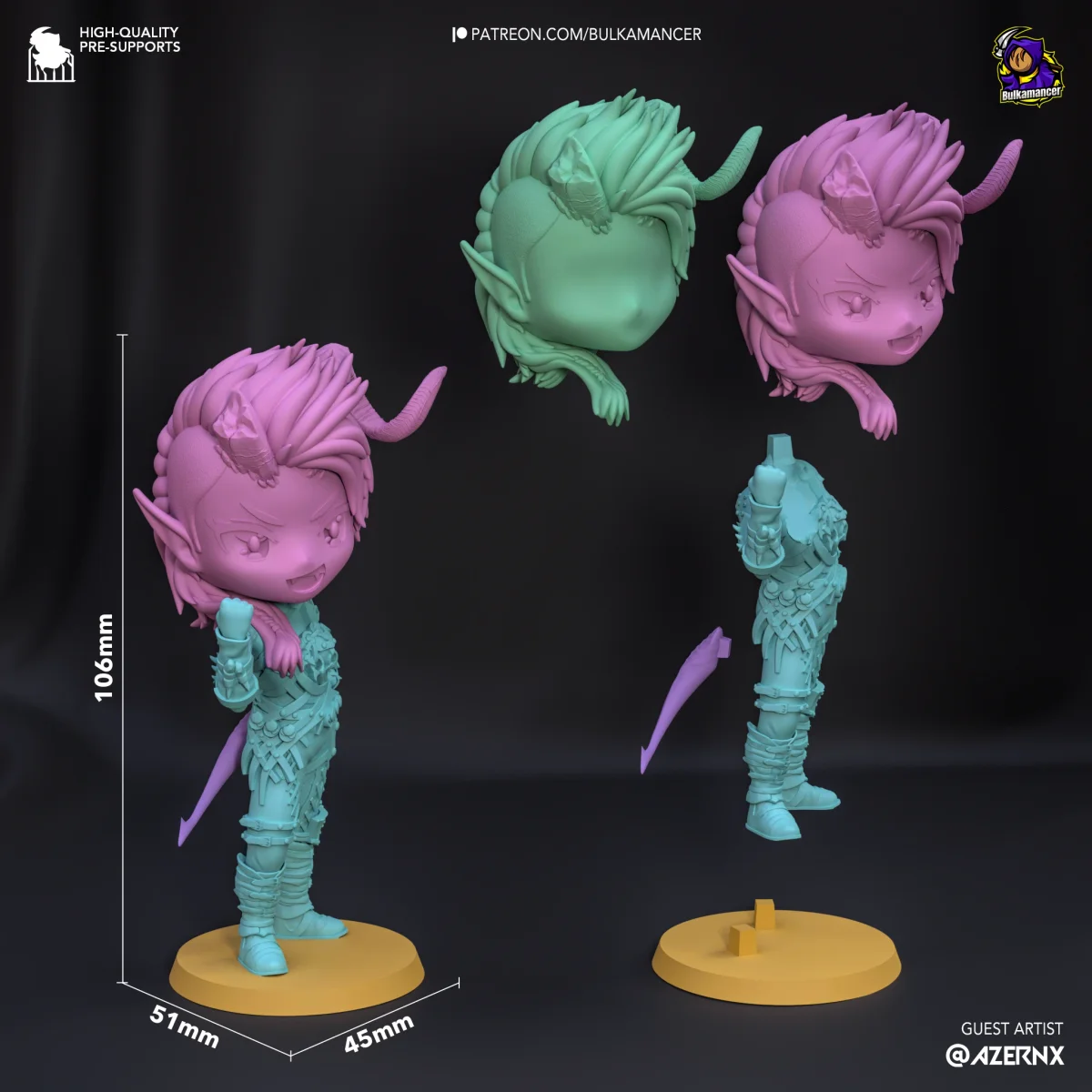 Chibi Origin Characters (Complete Set of 6) | Fan Art | 3D Printed Resin Model Garage Kit | *Un-Painted* | Bulkamancer 7