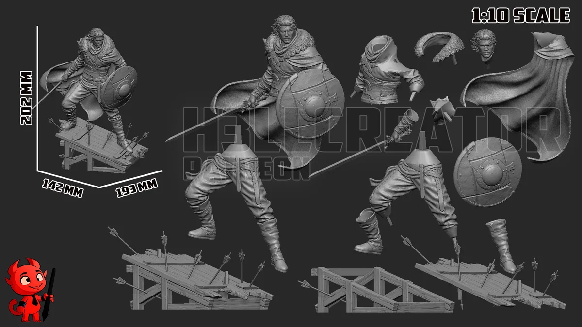Kliff | Fan Art | 3D Printed Resin Model Garage Kit | *Un-Painted* | H3LL Creator 13