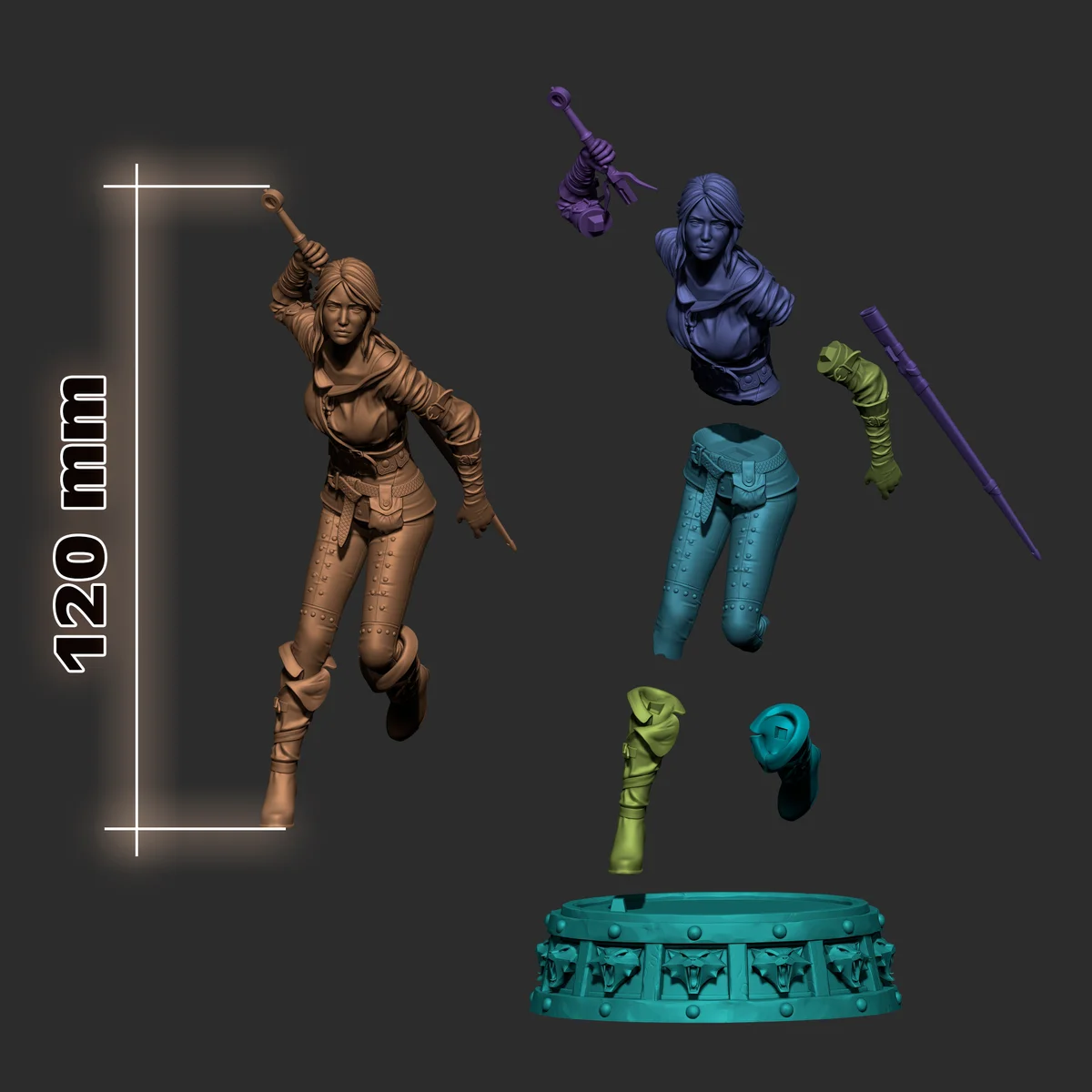 Ciri | Fan Art | 3D Printed Resin Model Garage Kit | *Un-Painted* | H3LL Creator 4