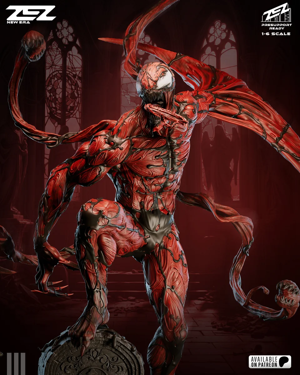 Carnage | Fan Art | 3D Printed Resin Model Garage Kit | *Un-Painted* | ZEZ Studio