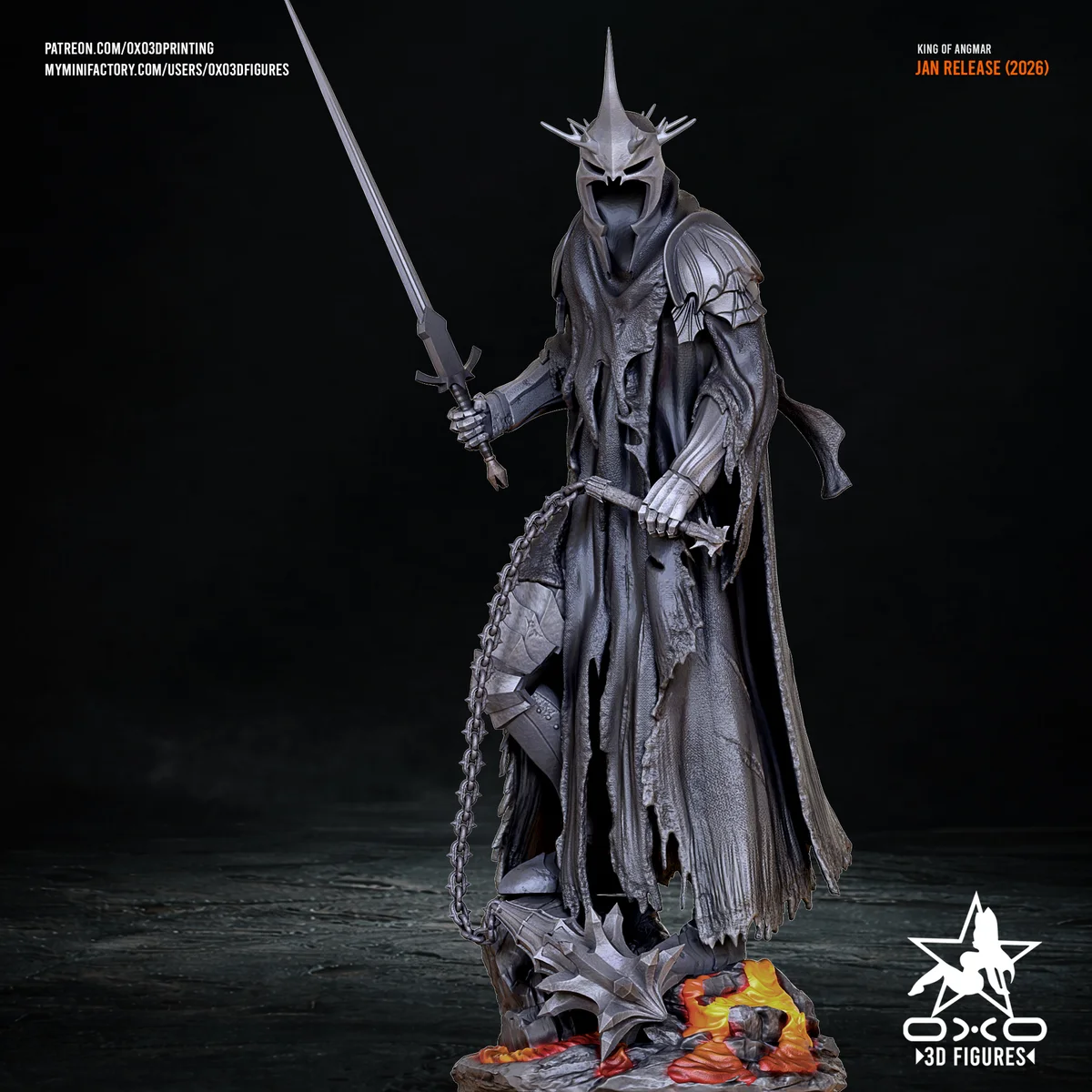 Witch King | Fan Art | 3D Printed Resin Model Garage Kit | *Un-Painted* | OXO3D 3