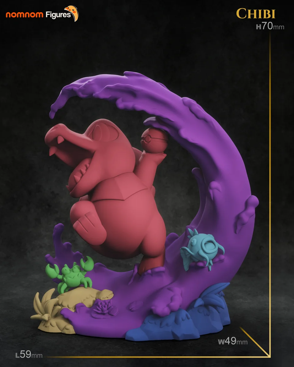 Chibi Totodile | Fan Art | 3D Printed Resin Model Garage Kit | *Un-Painted* | Nomnom 6