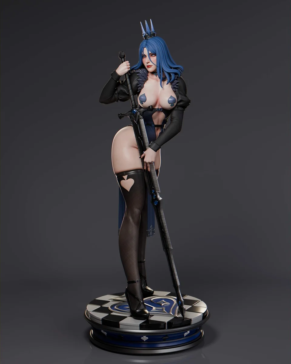 Queen of Spades | Fan Art | 3D Printed Resin Model Garage Kit | *Un-Painted* | Abe3D 6
