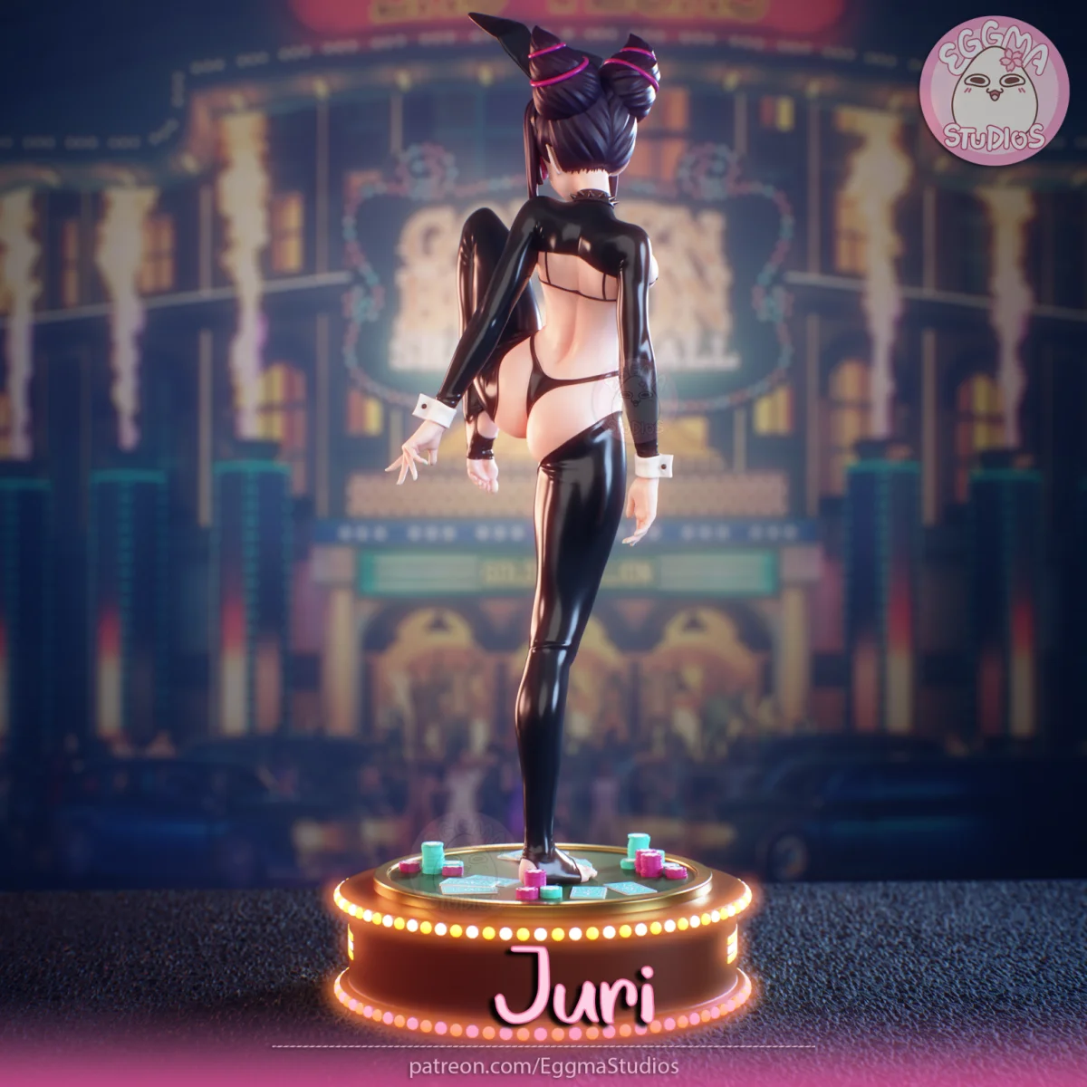 Juri | Fan Art | 3D Printed Resin Model Garage Kit | *Un-Painted* | EggmaStudios 5