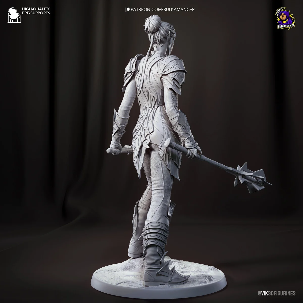 Drow Paladin | Fan Art | 3D Printed Resin Model Garage Kit | *Un-Painted* | Bulkamancer 9