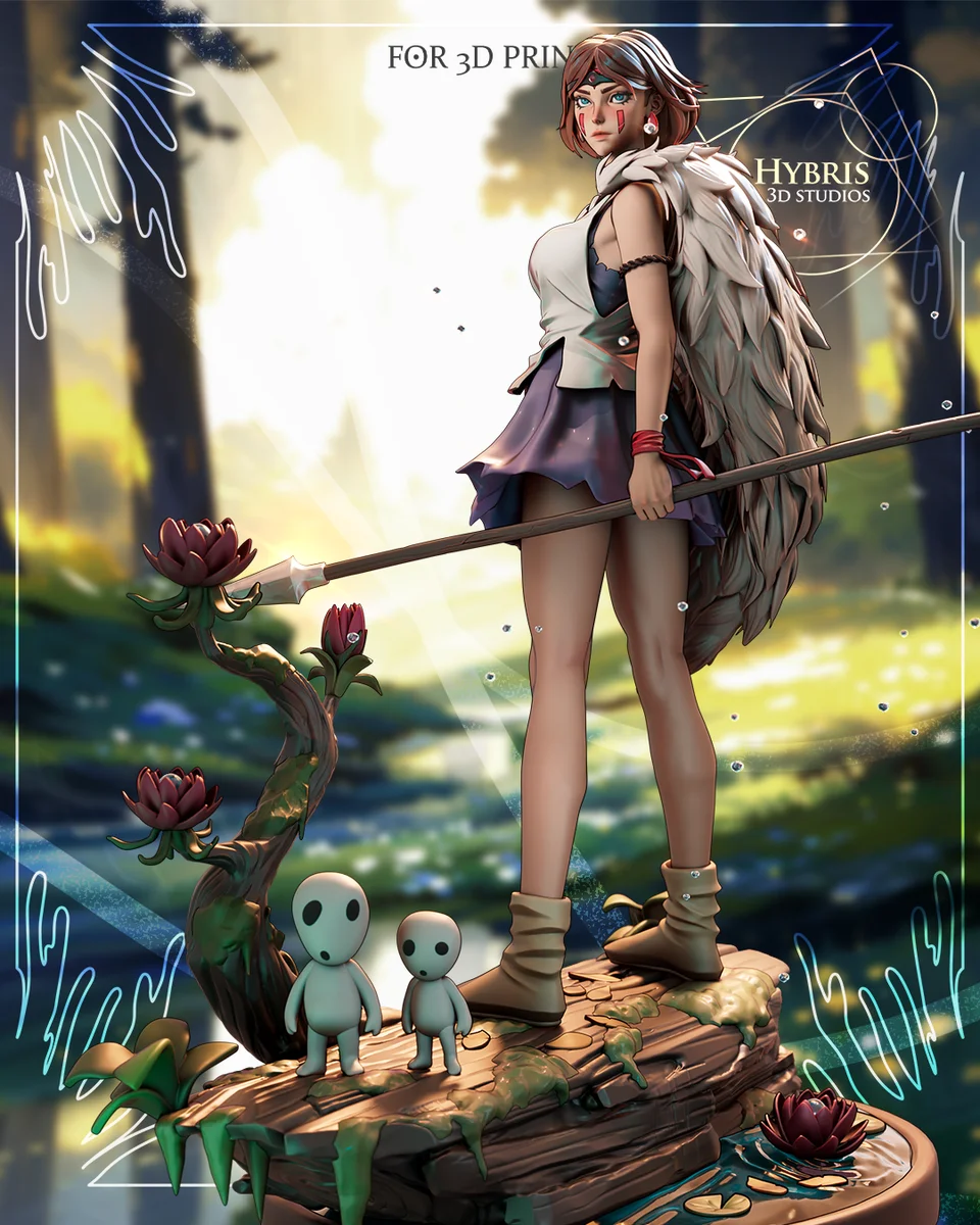 Princess Mononoke | Fan Art | 3D Printed Resin Model Garage Kit | *Un-Painted* | Hybris Studios 3