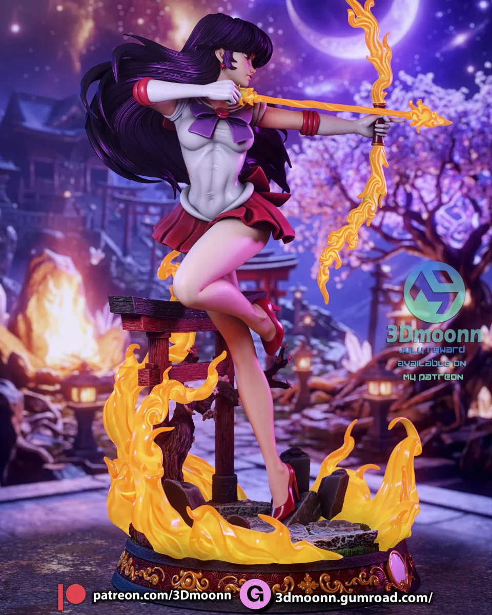Sailor Mars | Fan Art | 3D Printed Resin Model Garage Kit | *Un-Painted* | 3DMoonn 3