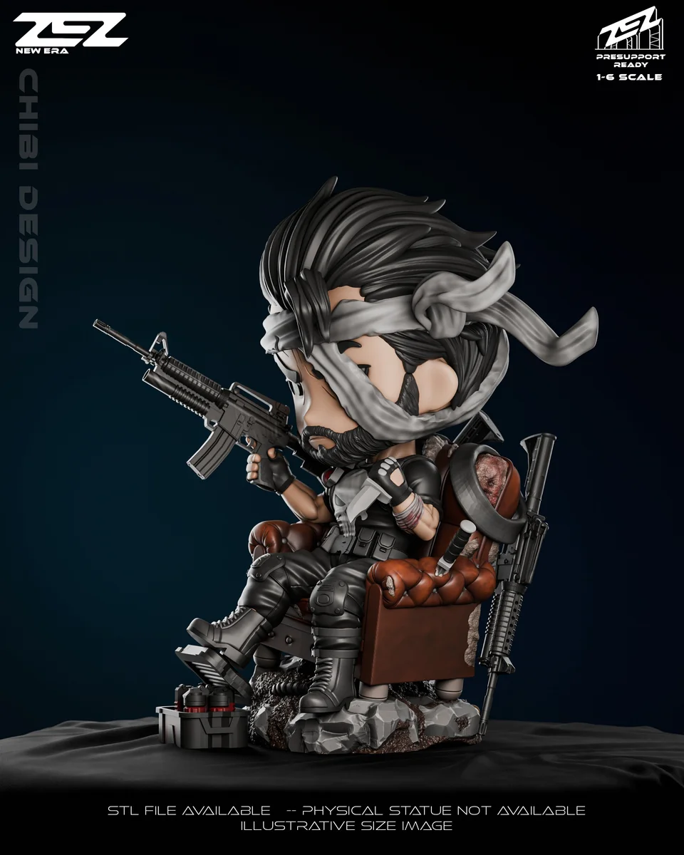 Chibi Punisher | Fan Art | 3D Printed Resin Model Garage Kit | *Un-Painted* | ZEZ Studio 3