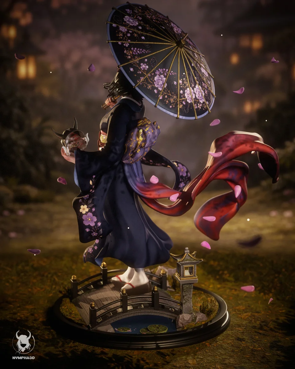 Hannya Maiden (Kimono Girl) | Fan Art | 3D Printed Resin Model Garage Kit | *Un-Painted* | Nympha3D 3