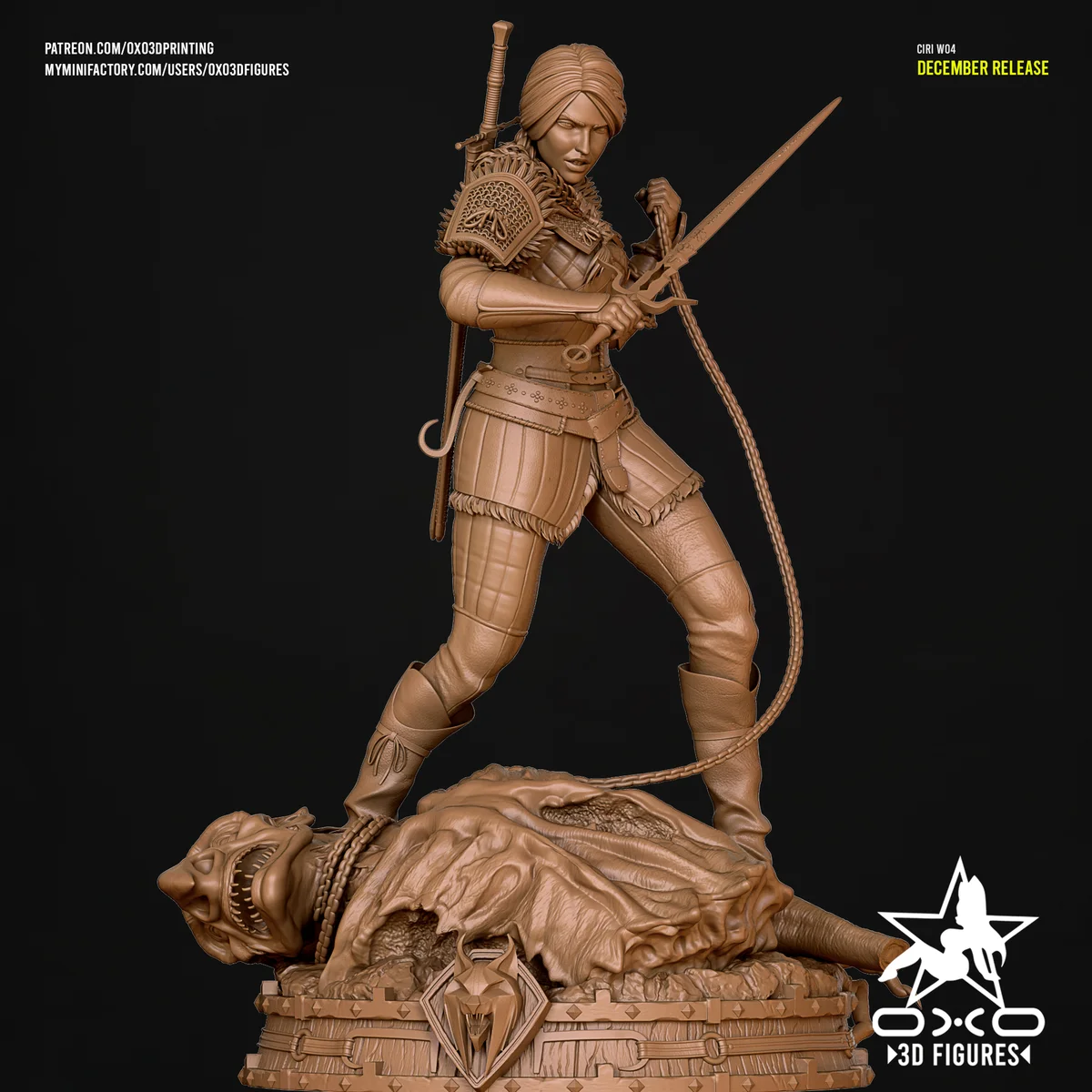 Ciri W04 | Fan Art | 3D Printed Resin Model Garage Kit | *Un-Painted* | OXO3D 5