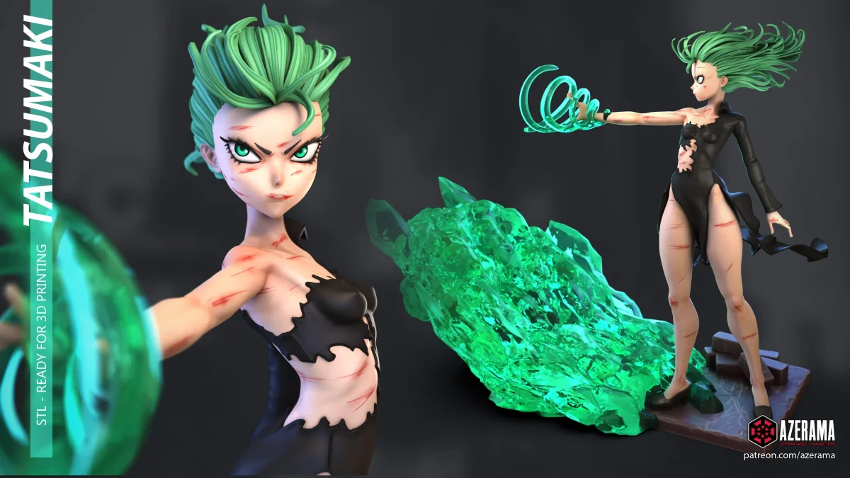 Tatsumaki | Fan Art | 3D Printed Resin Model Garage Kit | *Un-Painted* | Azerama 3