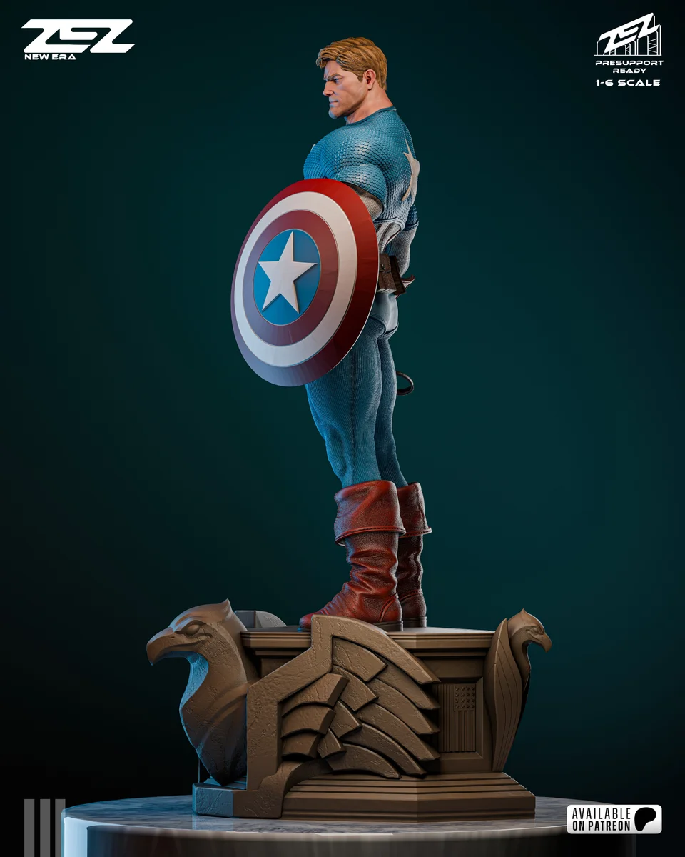 Captain America Museum | Fan Art | 3D Printed Resin Model Garage Kit | *Un-Painted* | ZEZ Studio 7
