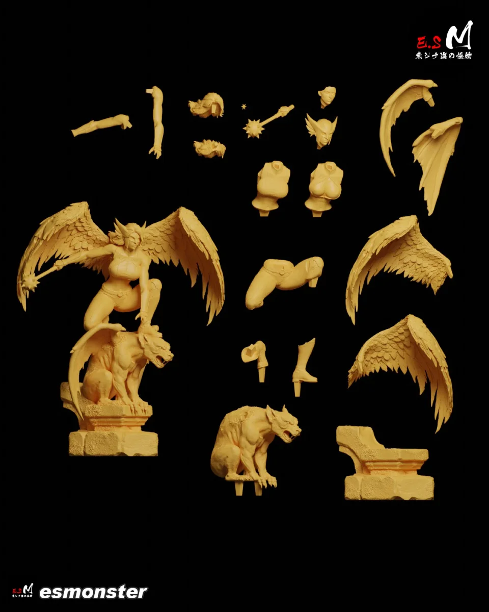 Hawk Girl | Fan Art | 3D Printed Resin Model Garage Kit | *Un-Painted* | ES Monster 8