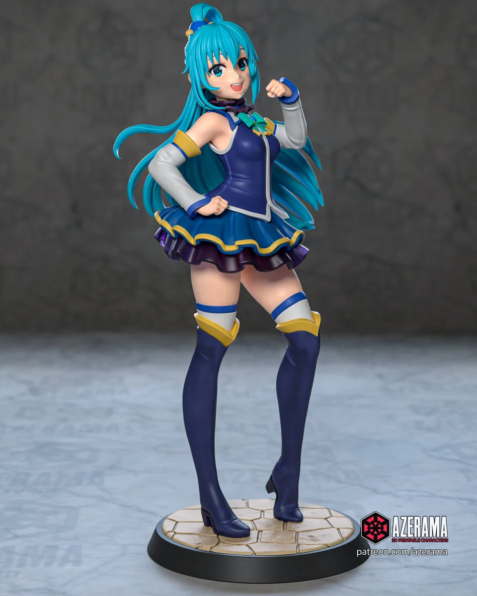 Aqua - KonoSuba | Fan Art | 3D Printed Resin Model Garage Kit | *Un-Painted* | Azerama 2