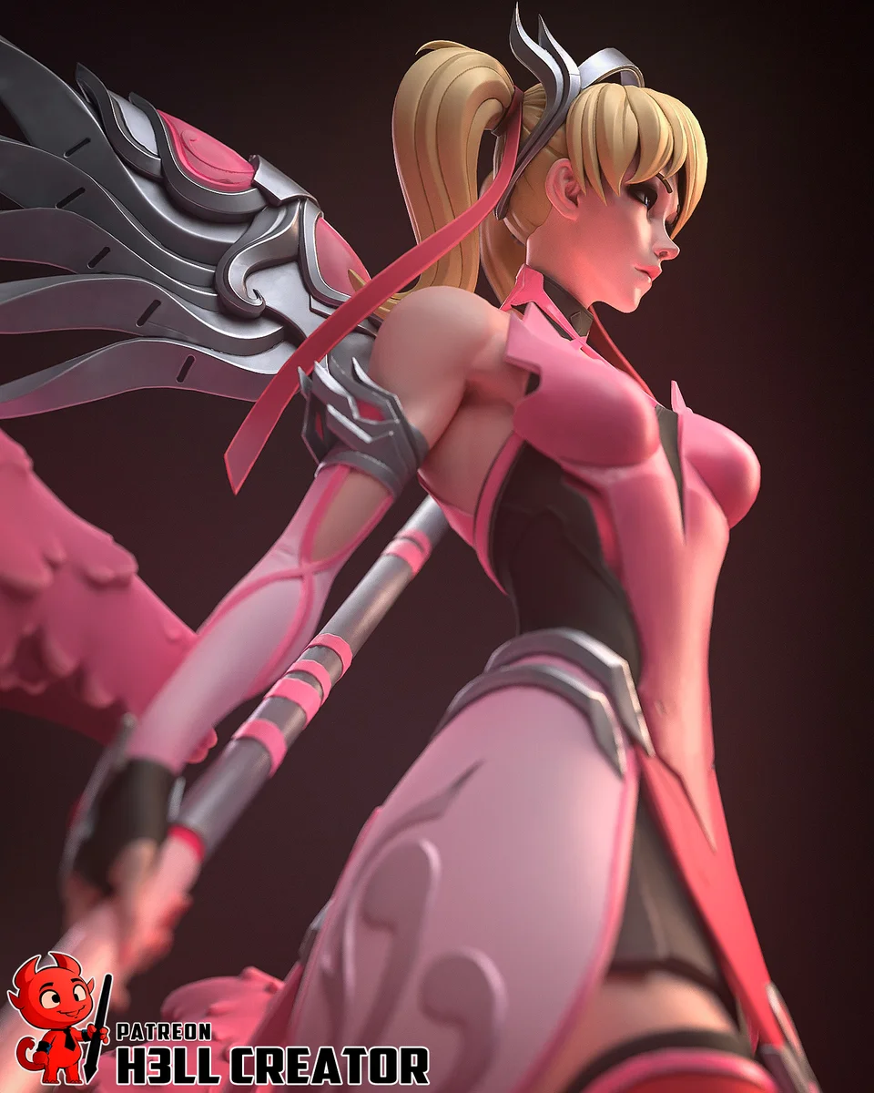 Mercy | Fan Art | 3D Printed Resin Model Garage Kit | *Un-Painted* | H3LL Creator 3