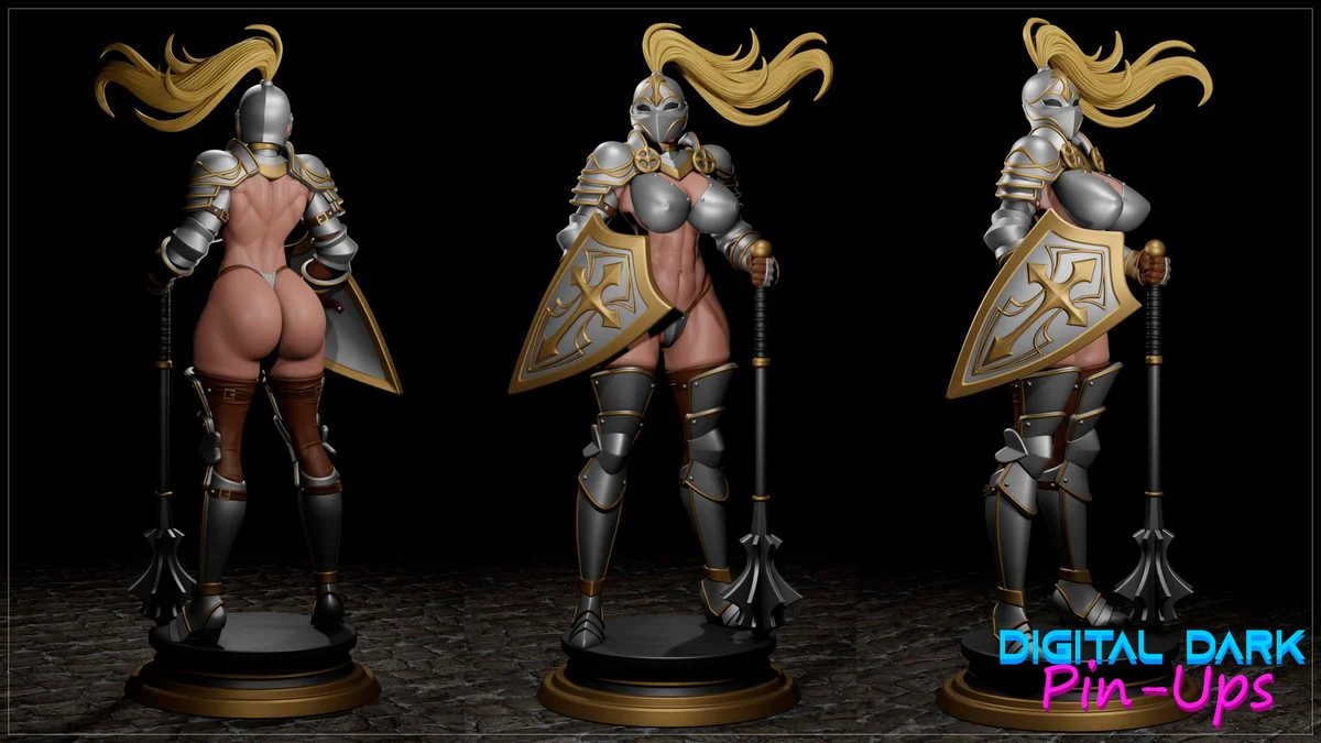Knight Girl | Fan Art | 3D Printed Resin Model Garage Kit | *Un-Painted* | Digital Dark 3