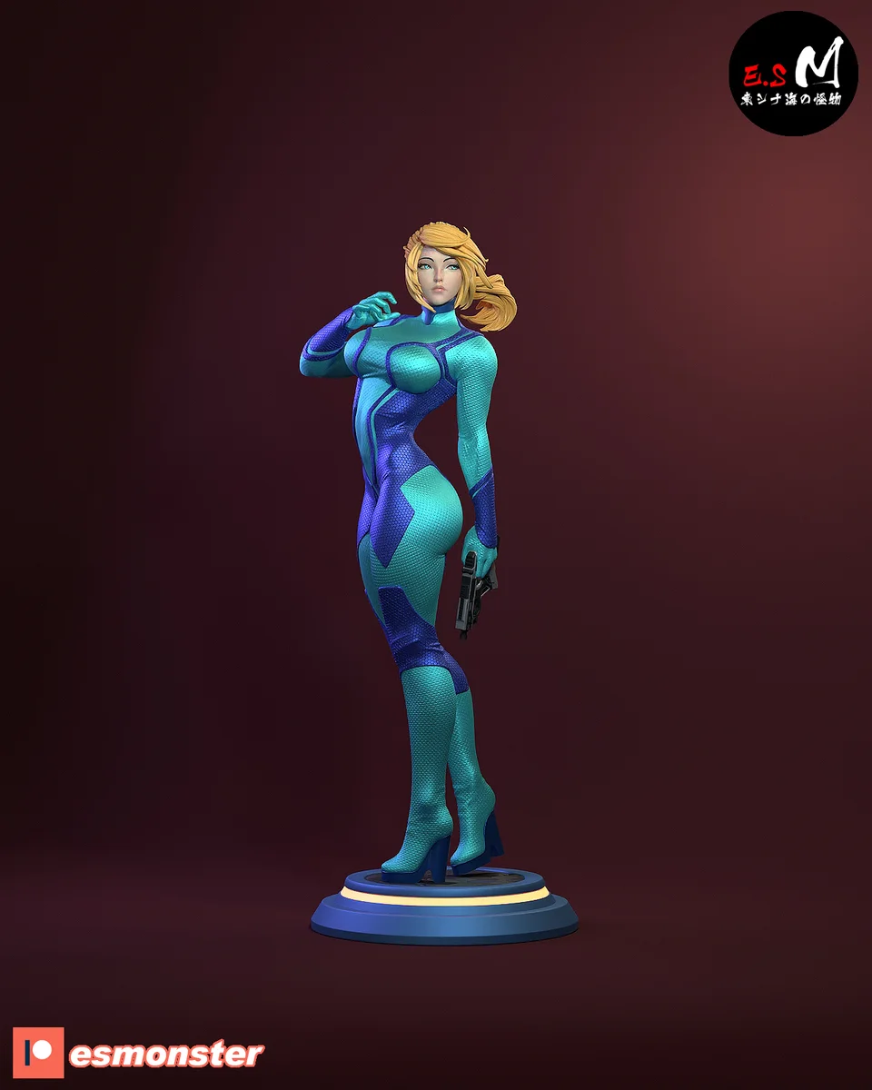 Samus Aran | Fan Art | 3D Printed Resin Model Garage Kit | *Un-Painted* | ES Monster 3