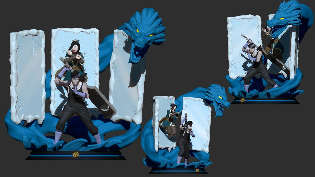 Zabuza & Haku | Fan Art | 3D Printed Resin Model Garage Kit | *Un-Painted* | Inaki Sculpts 5